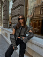 Leather Motorcycle Biker Jacket - Image 3