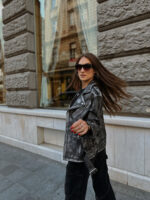 Leather Motorcycle Biker Jacket - Image 4