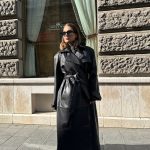 Grained Leather Coat