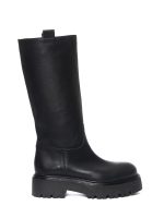 Leipzig Biker in black sheepskin calfskin - GISEL MOIRE