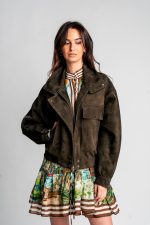 Jacket Olive green suede - Image 2