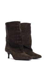 Dana Ankle Boots in Dark Brown Suede - GISEL MOIRE - Image 2