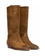 Gabon Suede Cowboy Boots - GISEL MOIRE - Image 2