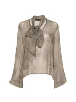 Federica Tosi snakeskin-print pussy-bow blouse - Image 2