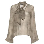 Federica Tosi snakeskin-print pussy-bow blouse