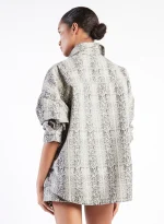 Federica Tosi - PYTHON PRINTED DENIM SHIRT JACKET - Image 2