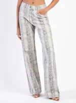 Federica Tosi - PYTHON PRINT DENIM JEANS