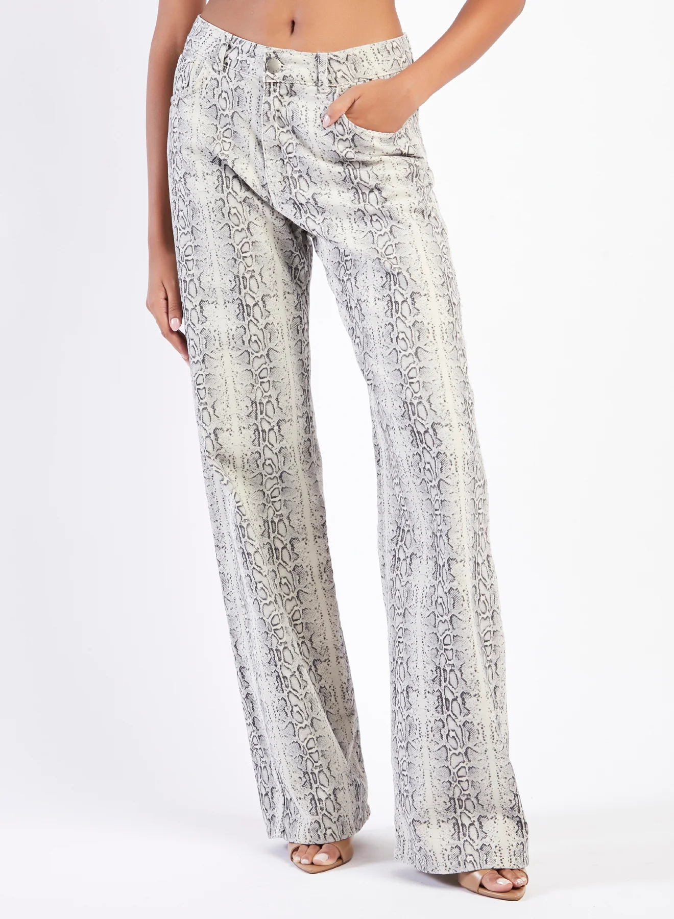 40802-401-35-1 Federica Tosi - PYTHON PRINT DENIM JEANS - Image 1