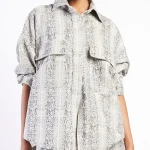 Federica Tosi - PYTHON PRINTED DENIM SHIRT JACKET