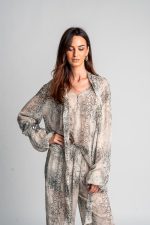 Federica Tosi snakeskin-print pussy-bow blouse - Image 4