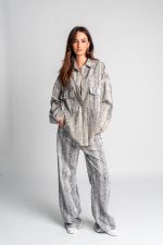 Federica Tosi - PYTHON PRINTED DENIM SHIRT JACKET - Image 5