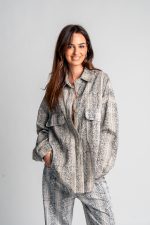 Federica Tosi - PYTHON PRINTED DENIM SHIRT JACKET